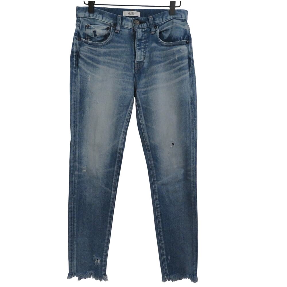 Moussy Womens Sz 26 Distressed Skinny Jeans Frayed Hem